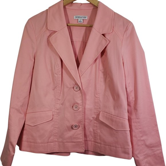PENDLETON Women's Medium Pink Button-Front, Blazer Jacket - Picture 6 of 7
